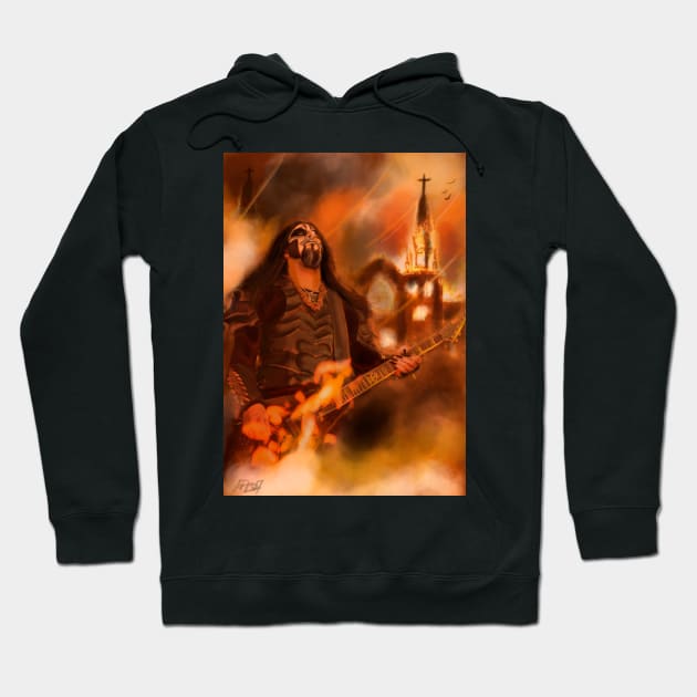 Dark Funeral Chaq Mol Hoodie by Alan Frost artwork